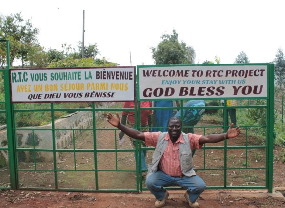 Founder Mr. Litika Boniface welcoming visitors at the RTC gate