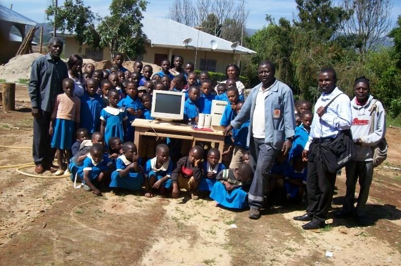 A computer handed over to a local school